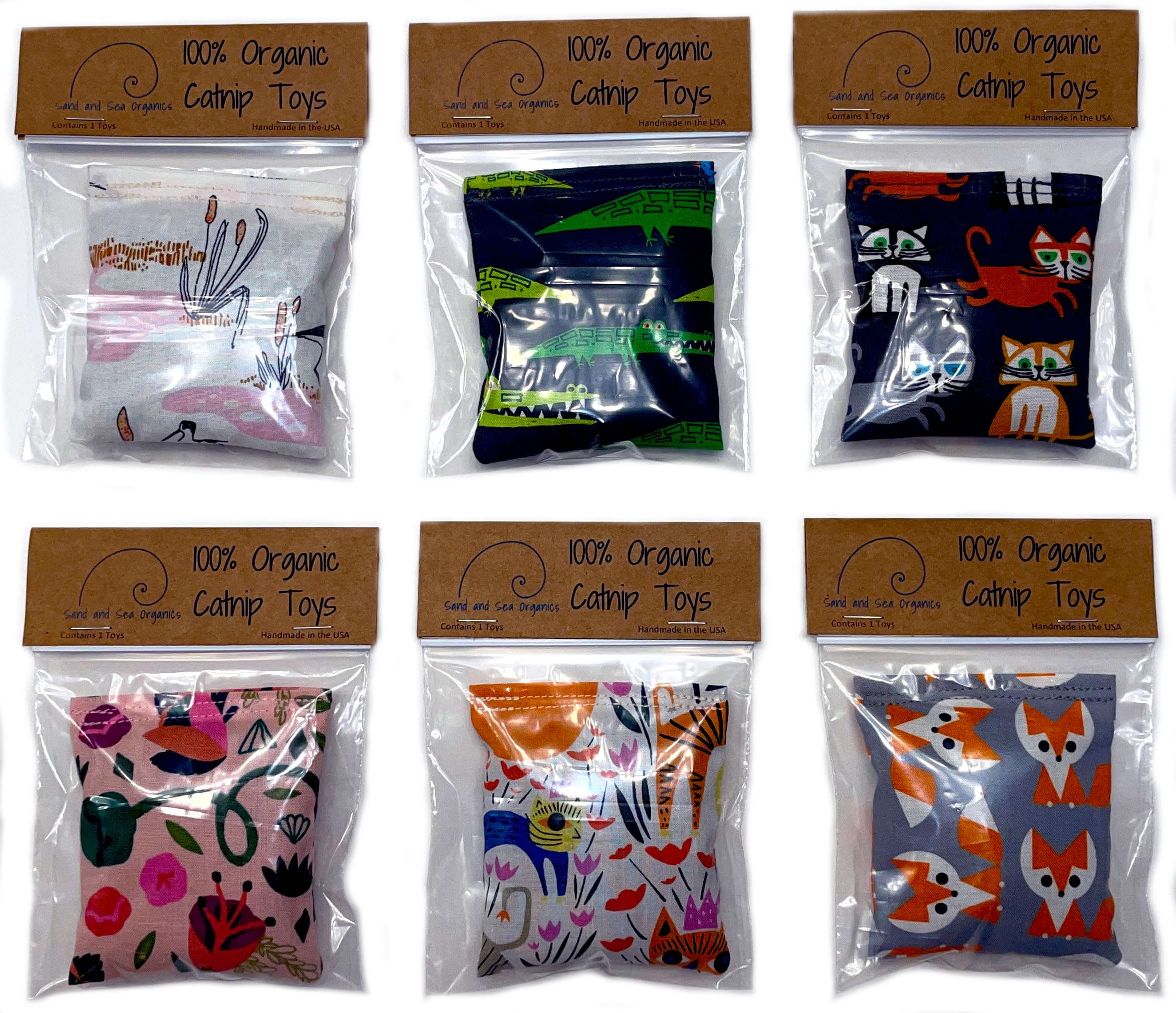 One Organic Catnip Toy pastel design invites gentle, safe exploration with organic catnip.
