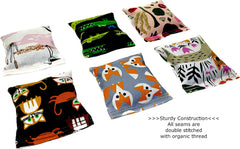 One Organic Catnip Toy stripe design highlights sturdy organic thread and organic catnip.