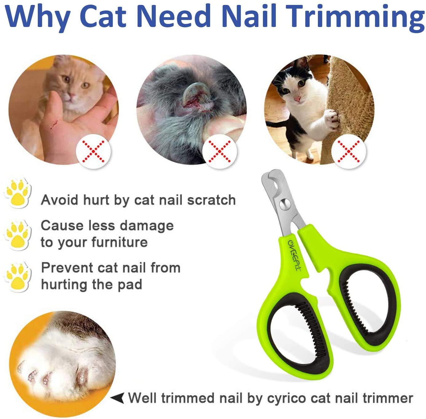 OneCut Pet Nail Clippers green housing for comfortable grooming