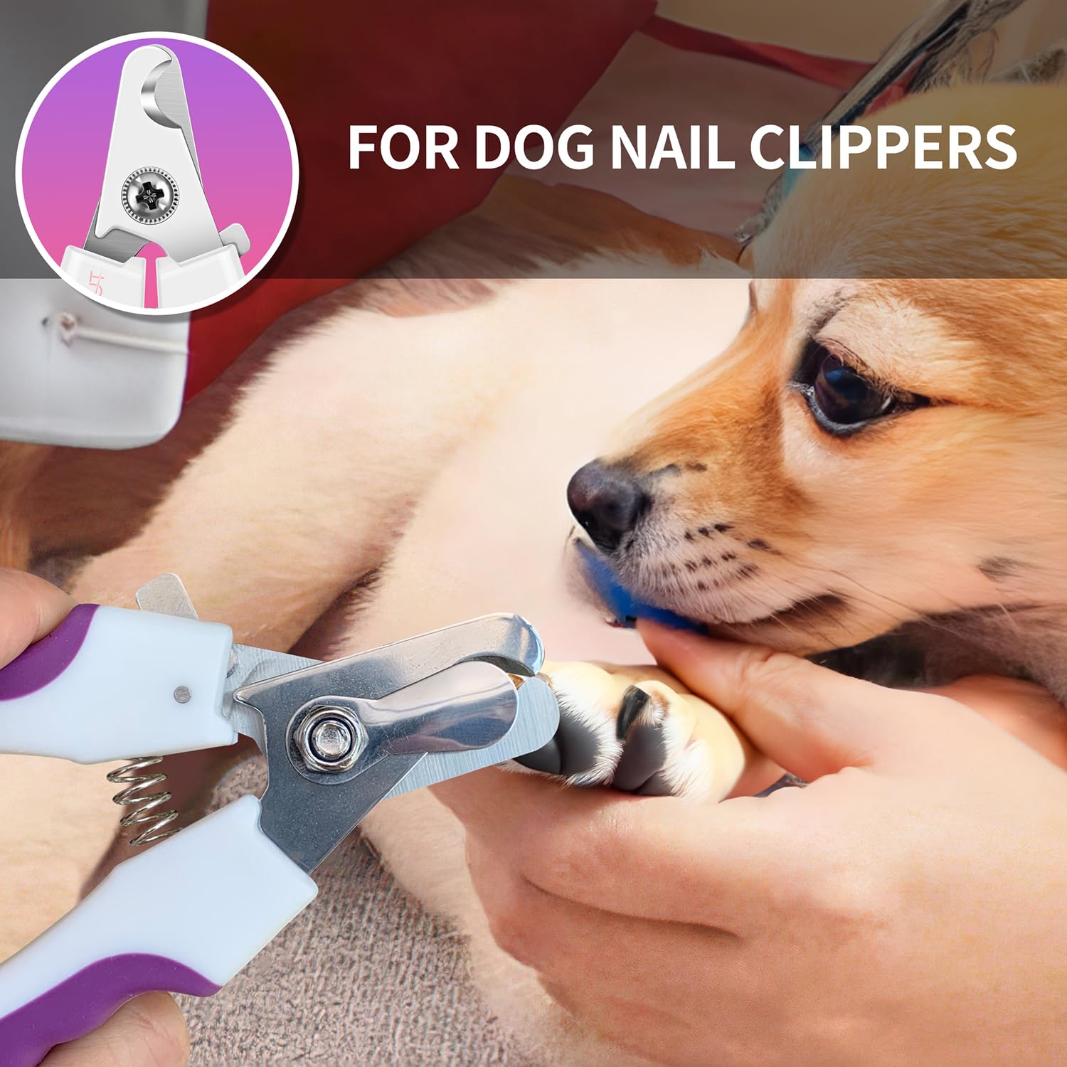 OneCut pet nail file included for smooth nail edges.