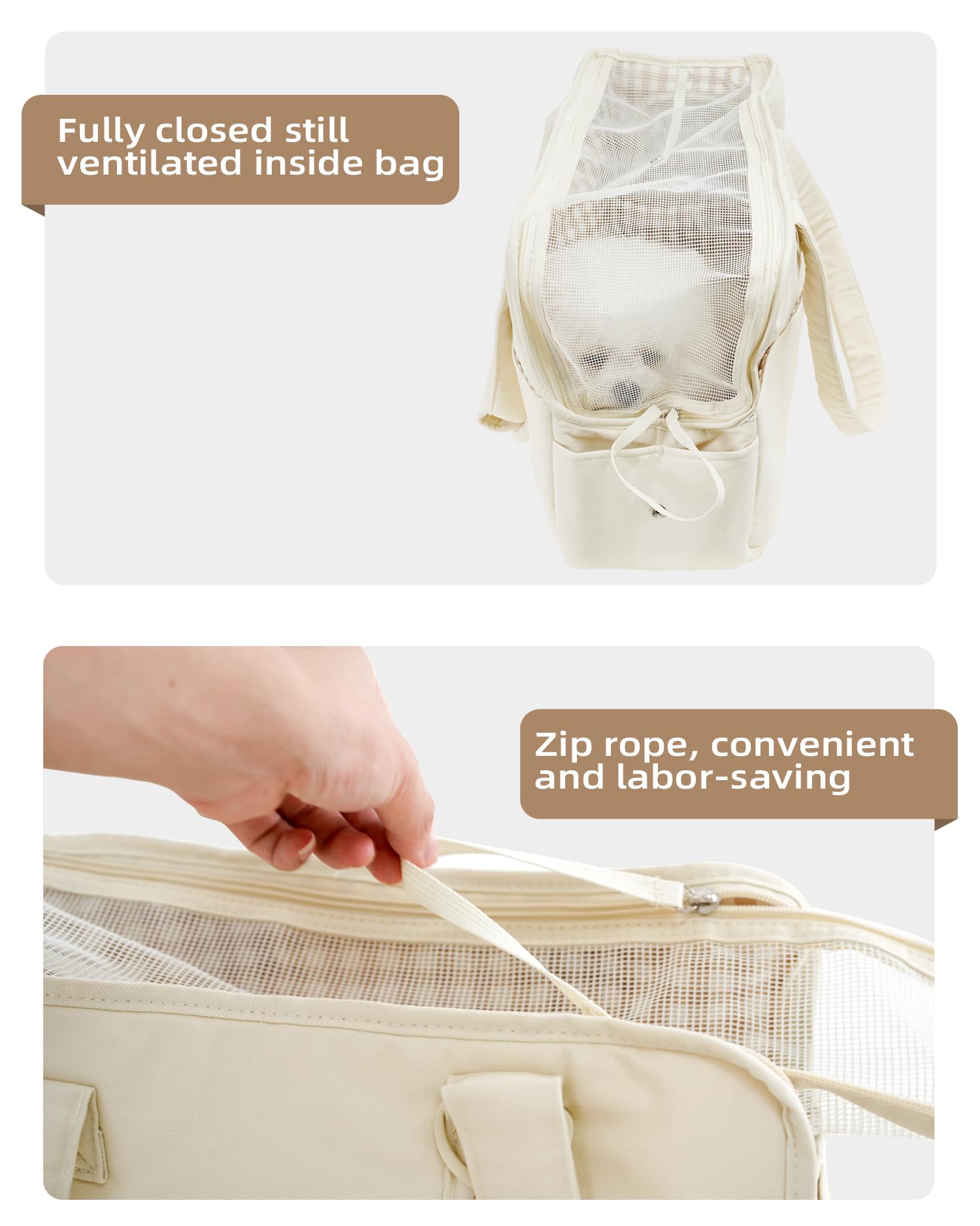 ONECUTE dog purse carrier five-pockets openness highlights convenient travel essentials