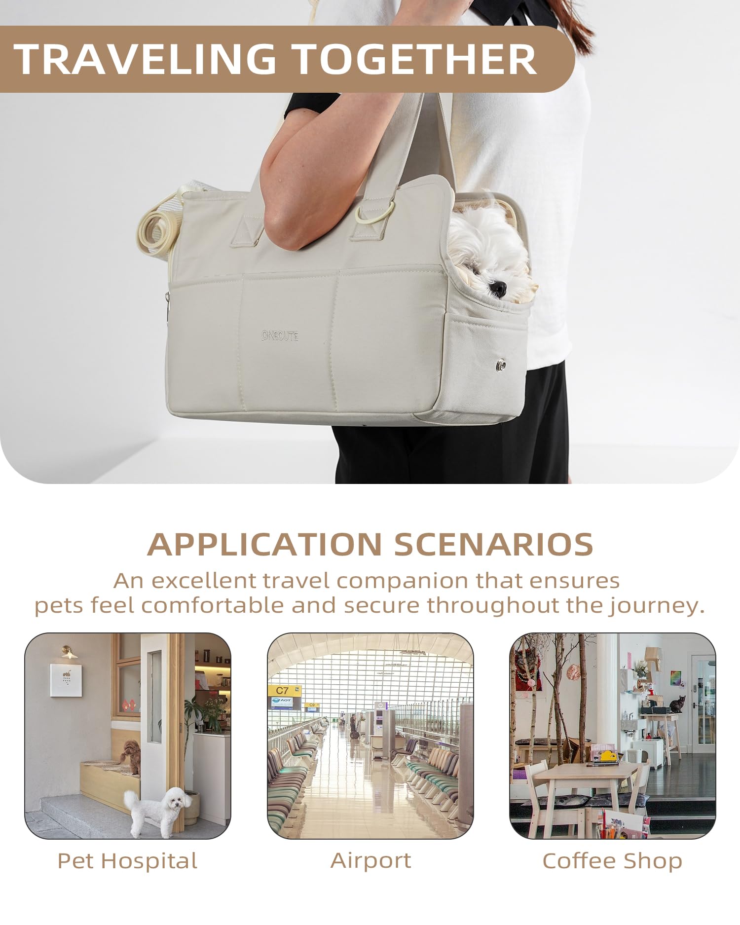 ONECUTE dog purse carrier grey-care-instructions offers simple care and quick cleaning tips.