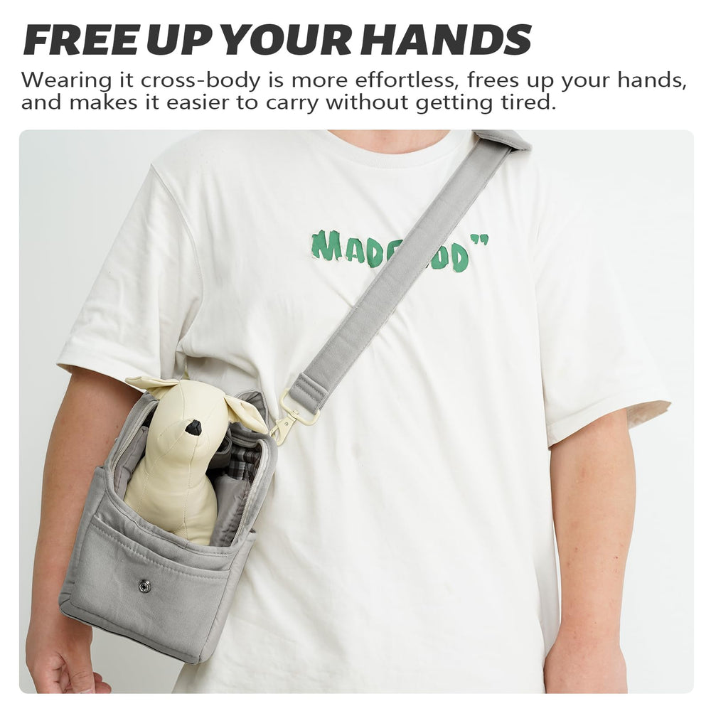 ONECUTE crossbody strap offers hands-free convenience during walks and travel