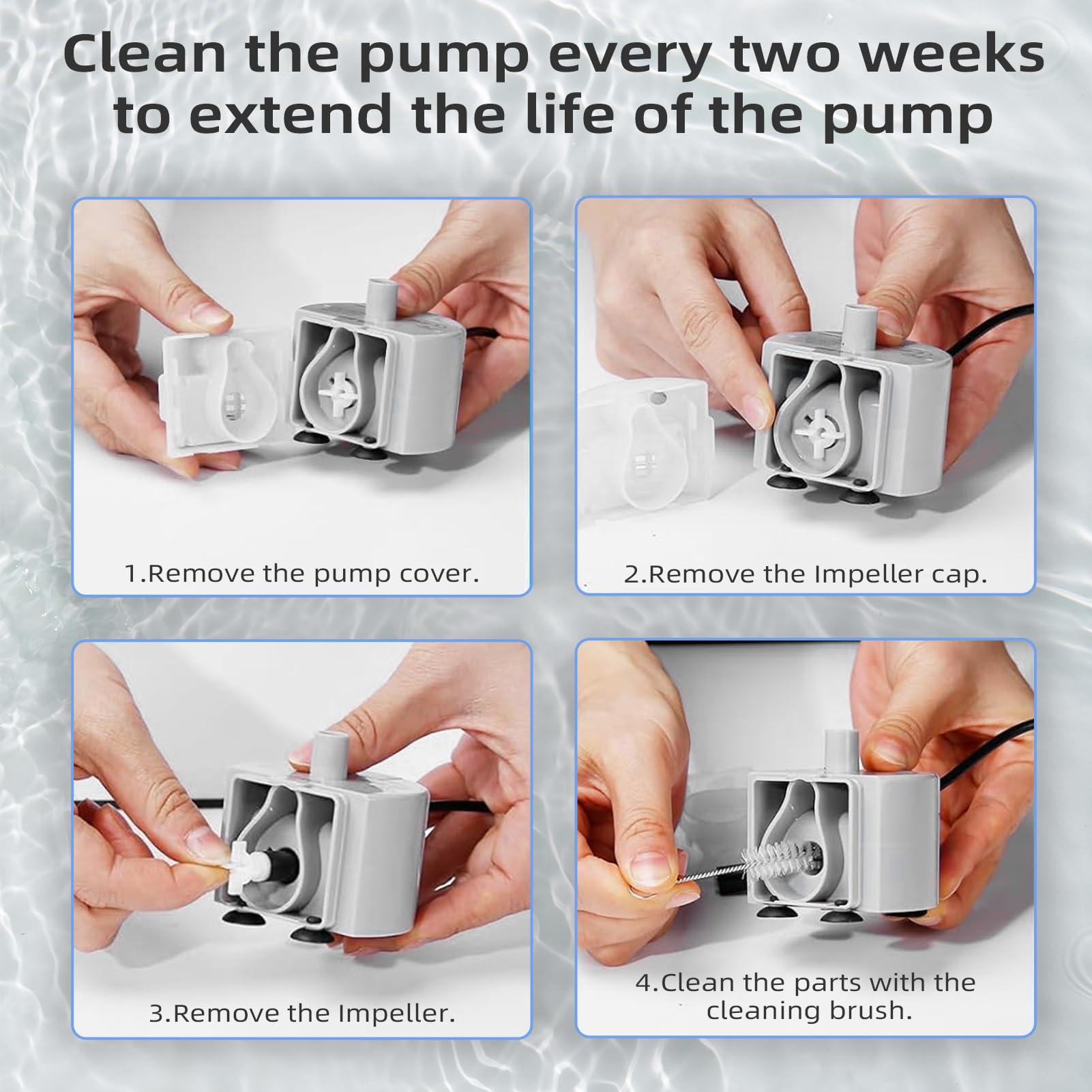 ONECUTE replacement pump for pet fountains delivering steady water flow.