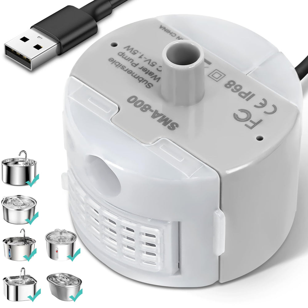 ONECUTE SMA-800 ultra-quiet pump side view delivering peaceful fountain operation.