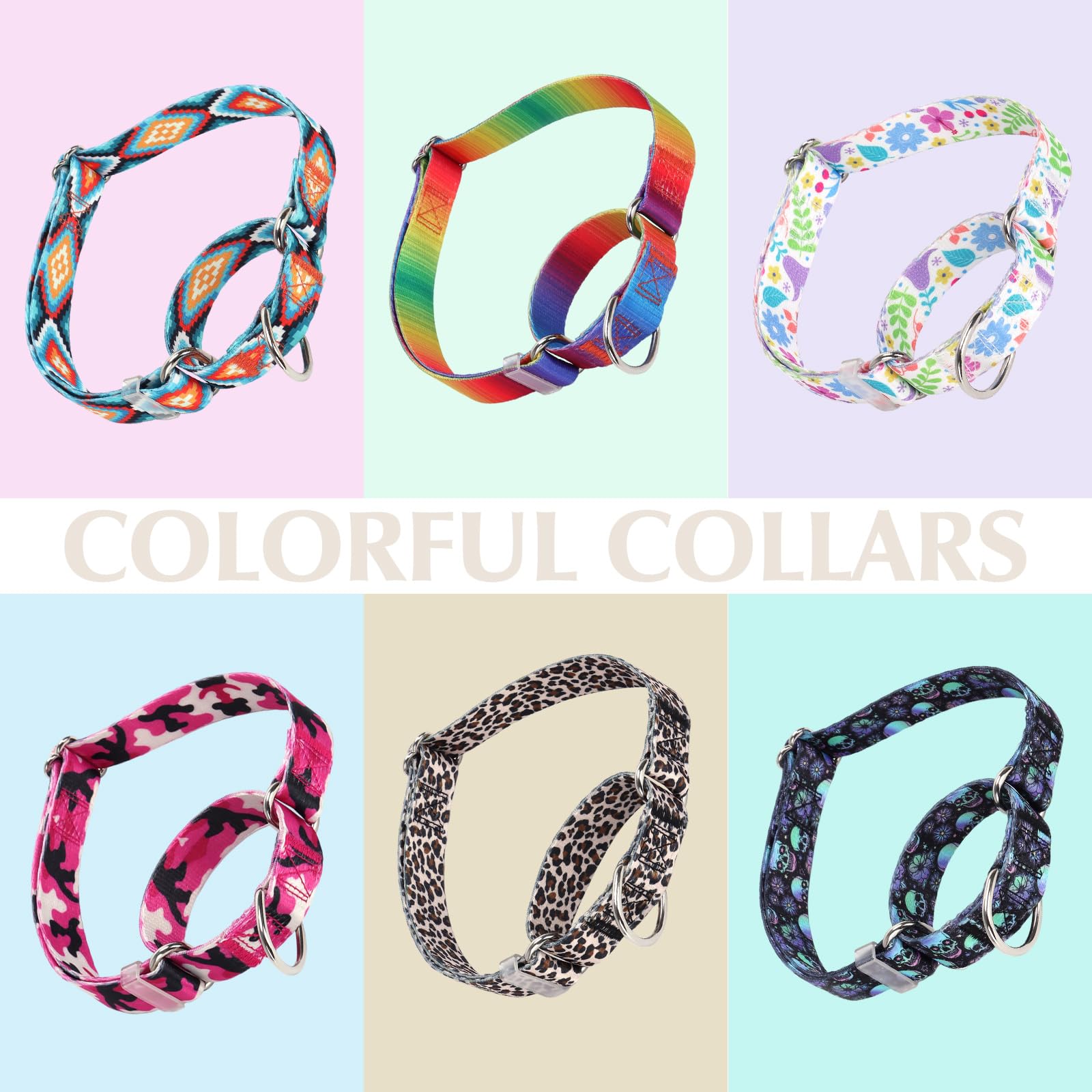 ONEFOJOJO adjustable martingale collar strap enables quick fit.