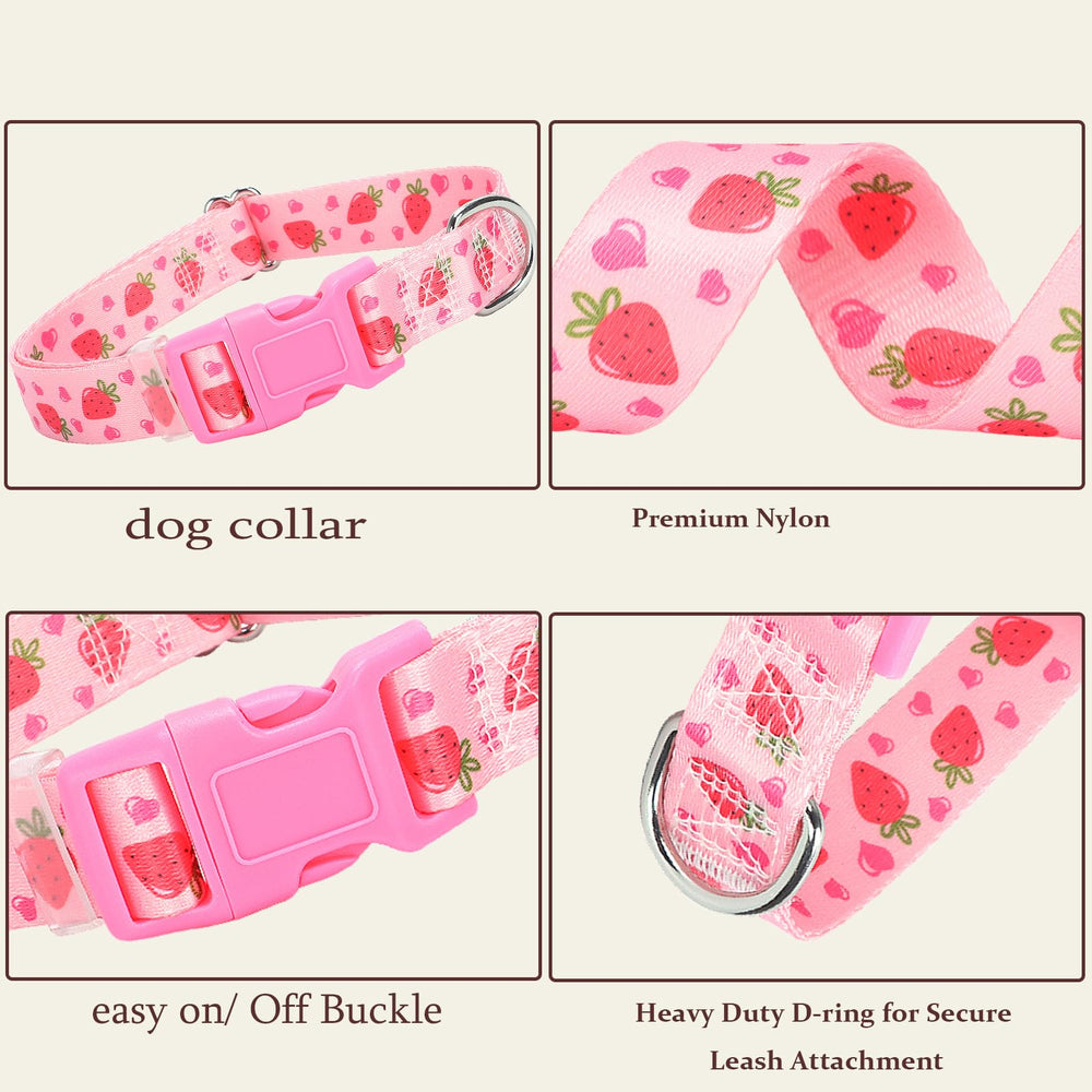 ONEFOJOJO dog collar quick-release buckle makes easy on/off during outings.