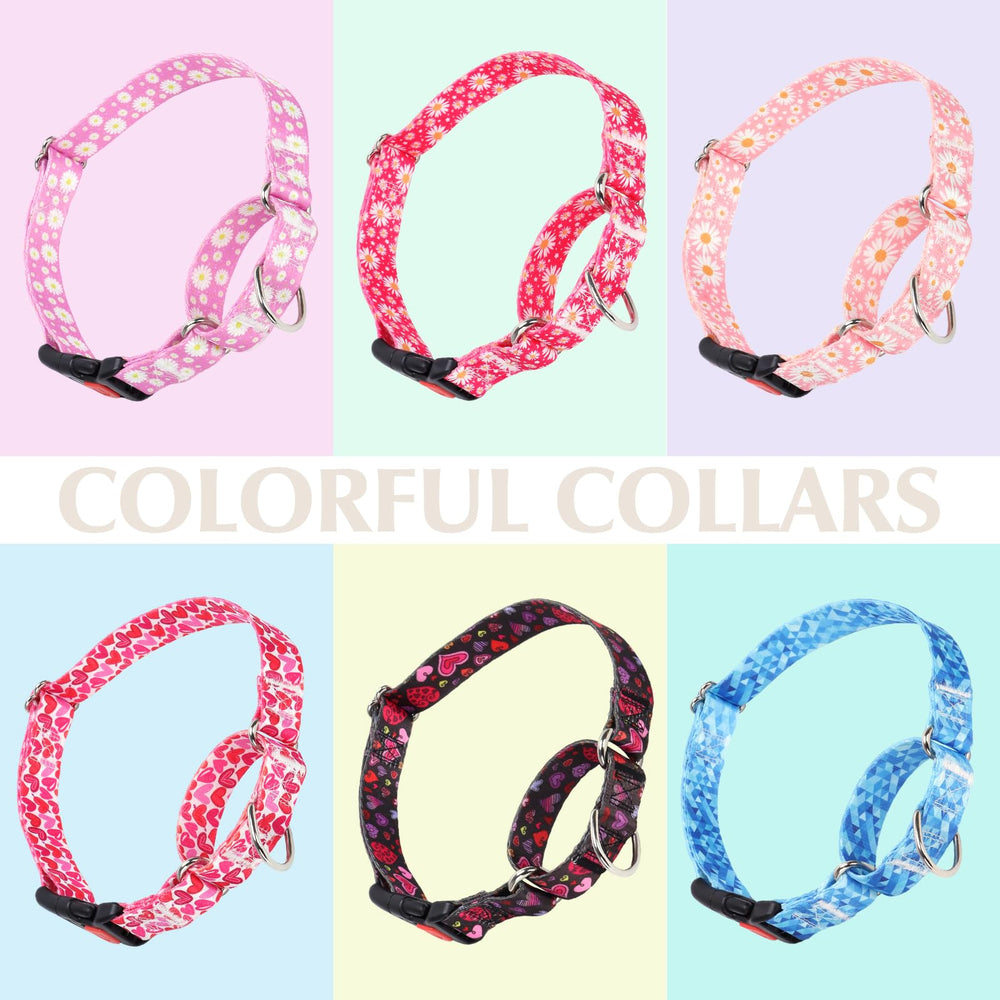 ONEFOJOJO Martingale Collar Blue size guide reminder emphasizes neck measurement before ordering.