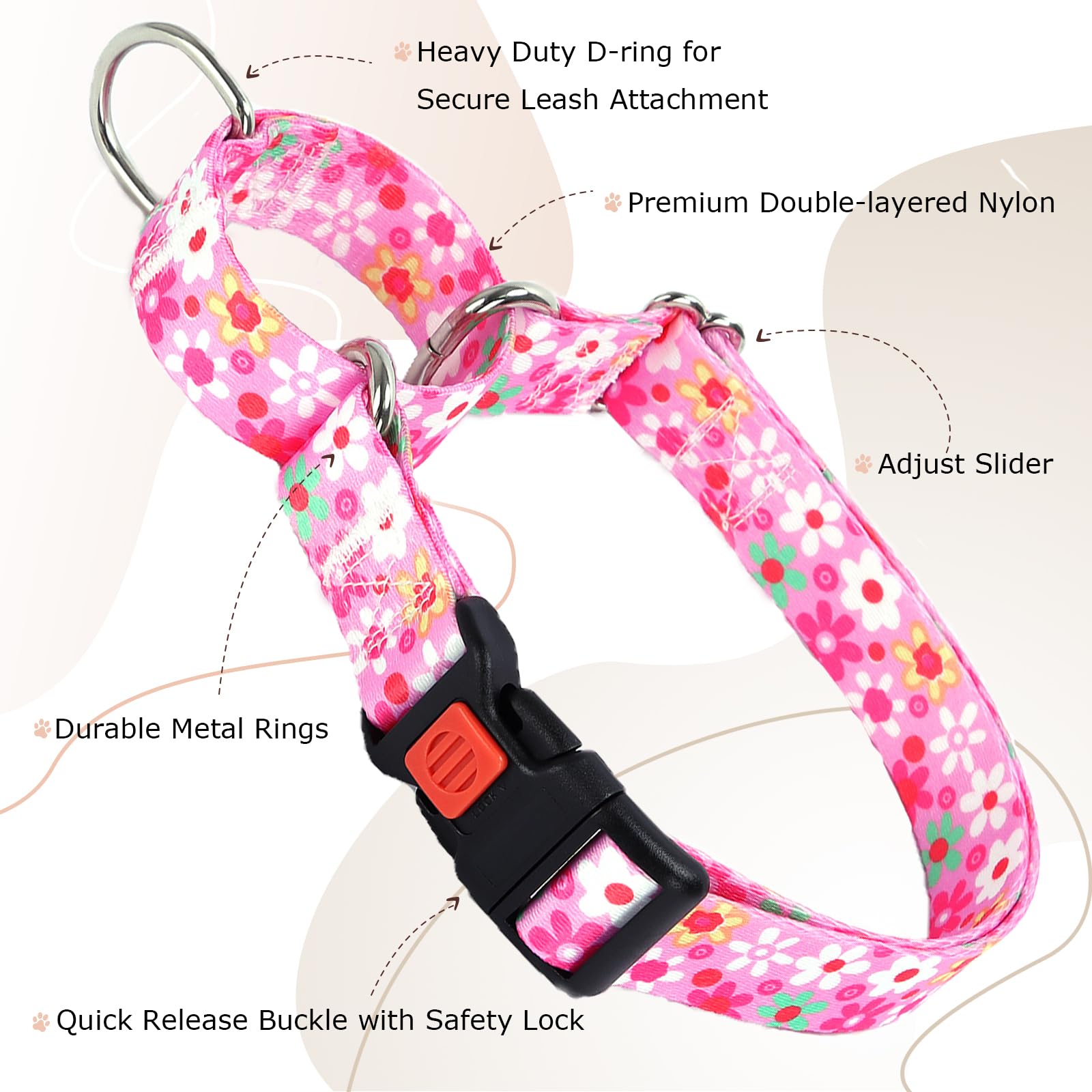 ONEFOJOJO soft polyester webbing reduces chafing on long walks.