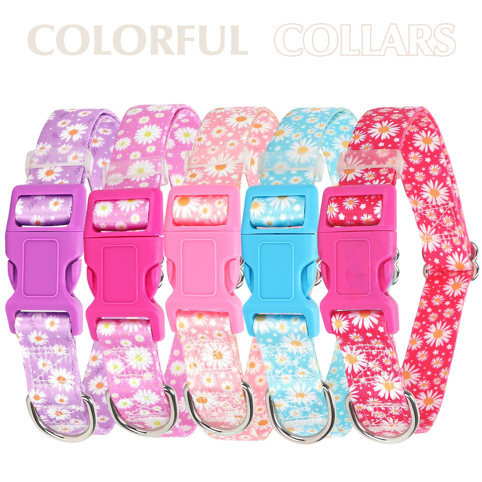 ONEFOJOJO daisy-pattern collar ideal for daily walks and outdoor adventures