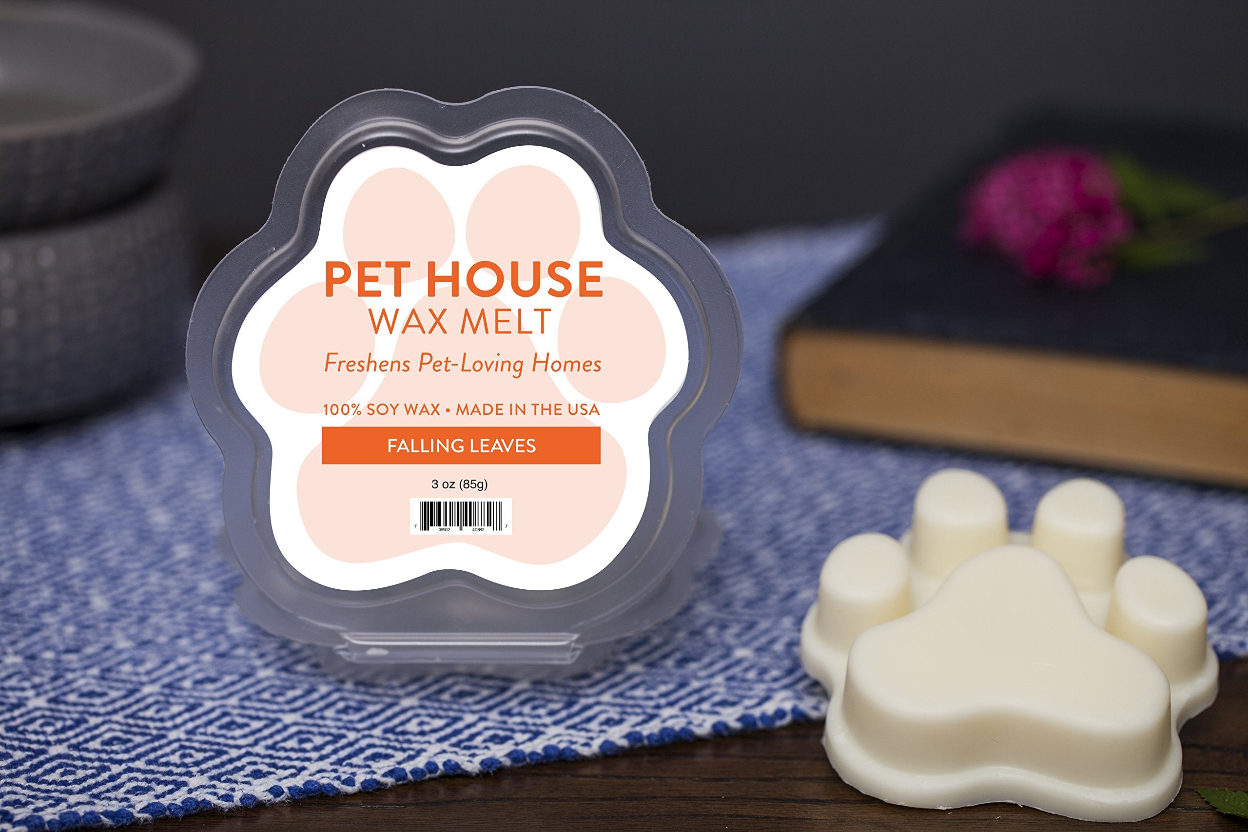 One Fur All paw-shaped wax cubes—pet-friendly design with odor control