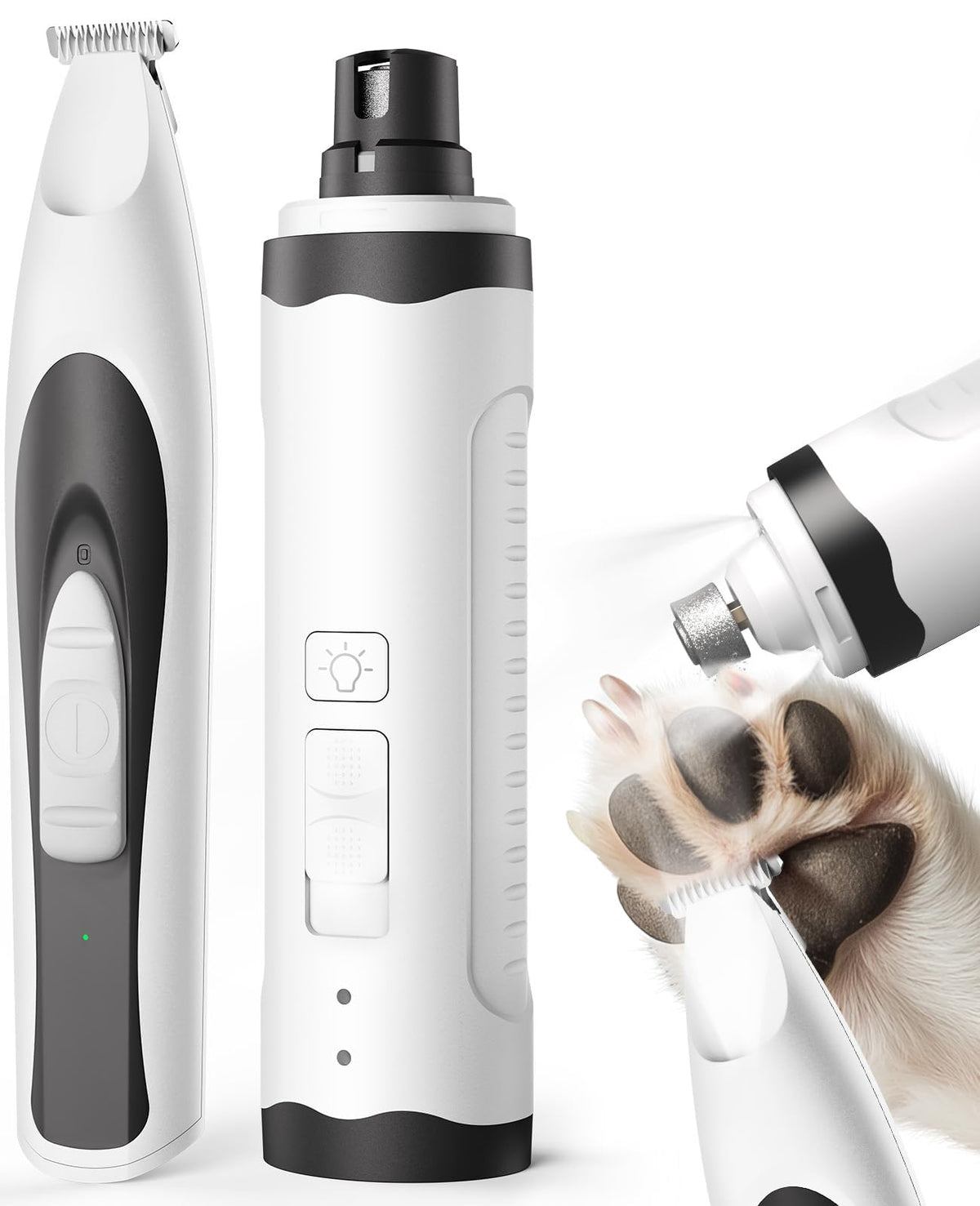 oneisall 2in1 paw-trimmer LED-light closeup for precise trimming in low light.