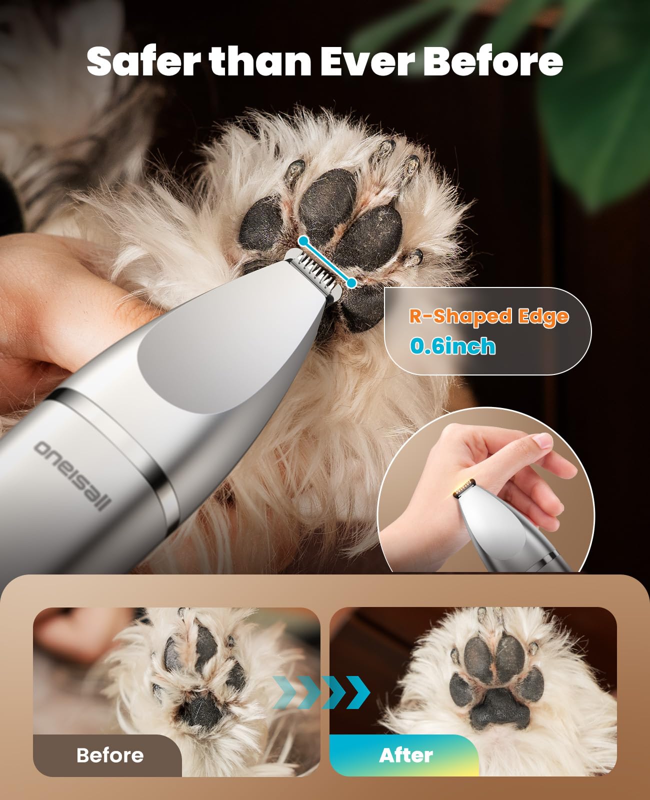 oneisall 4-in-1 dog grooming kit face ears detailing for precise trims