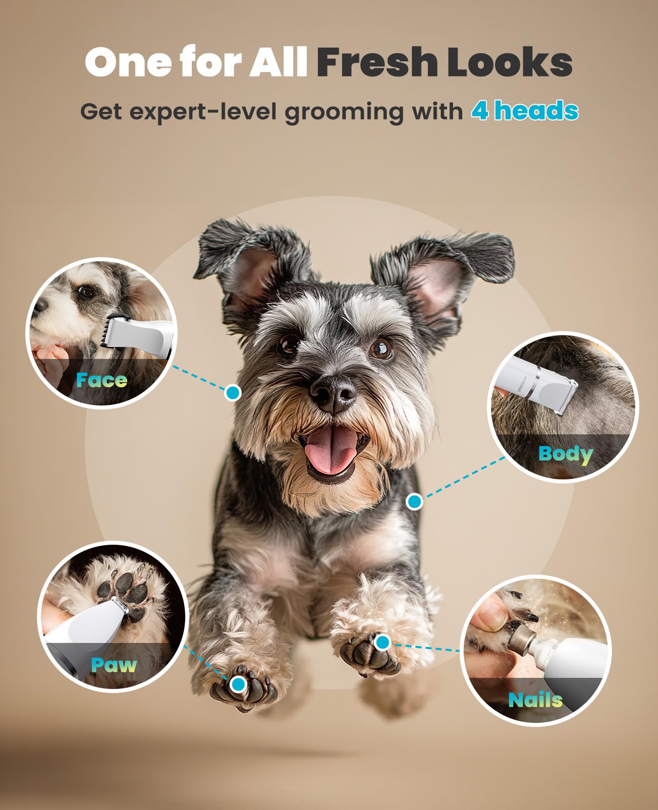 oneisall 7000rpm dog trimmer demonstrates powerful motor for efficient grooming