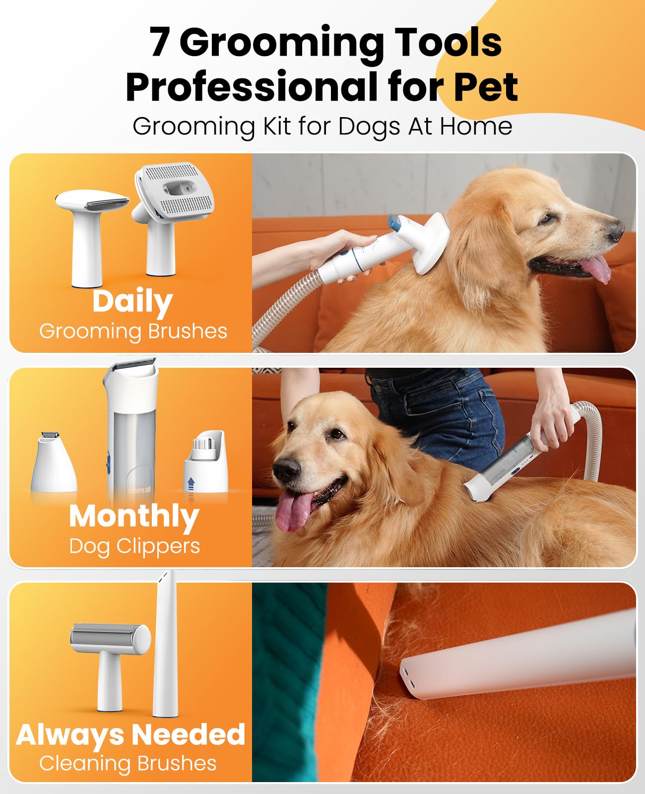 oneisall BM3 cordless dog clippers provide flexible grooming without cords.