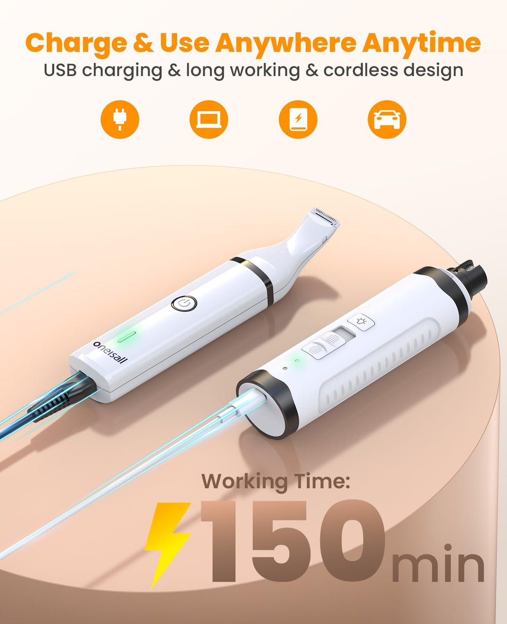 oneisall bundle image shows cleaning brush and extra cables for easy upkeep