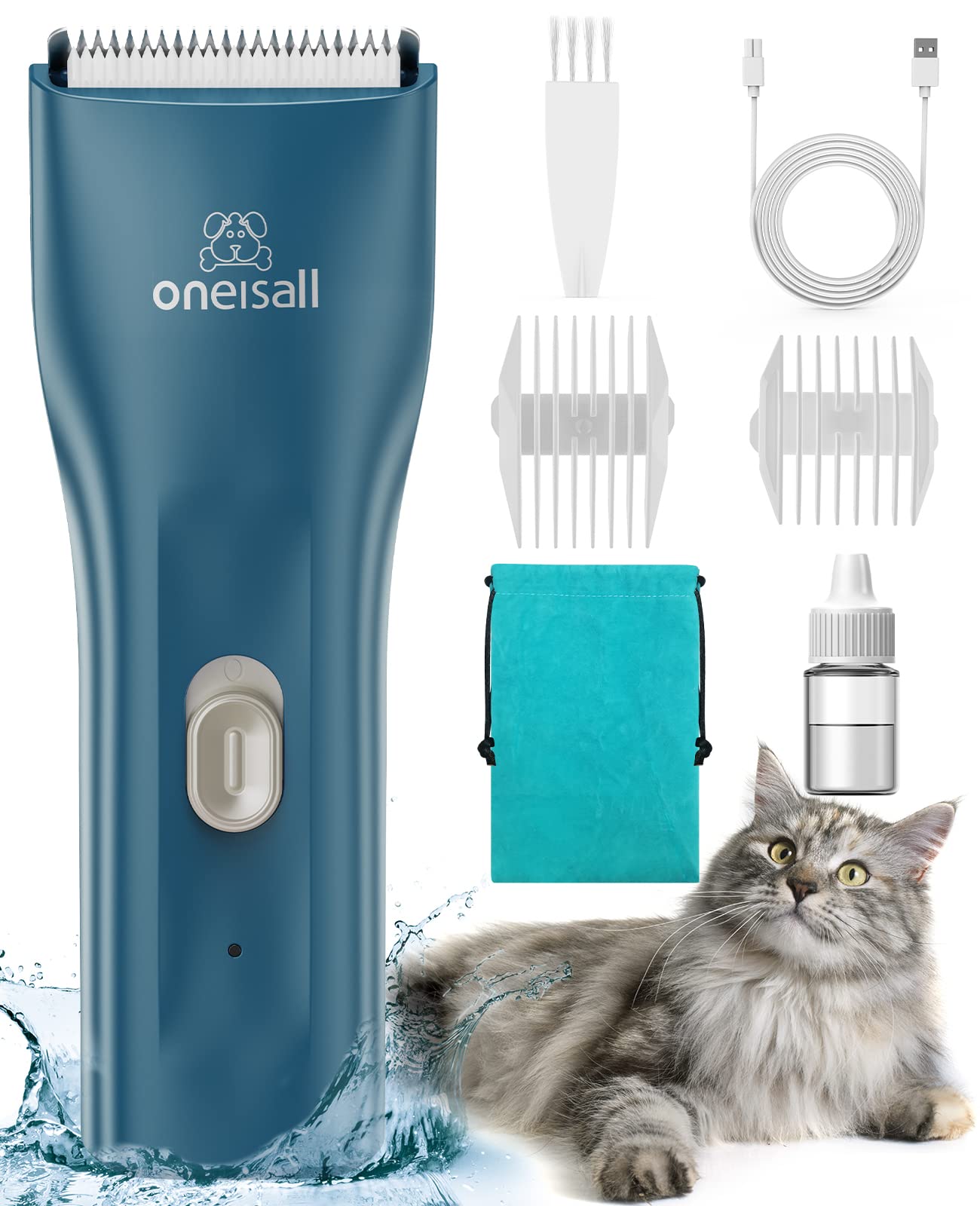 Oneisall cat clipper cleaning oil and brush for maintenance