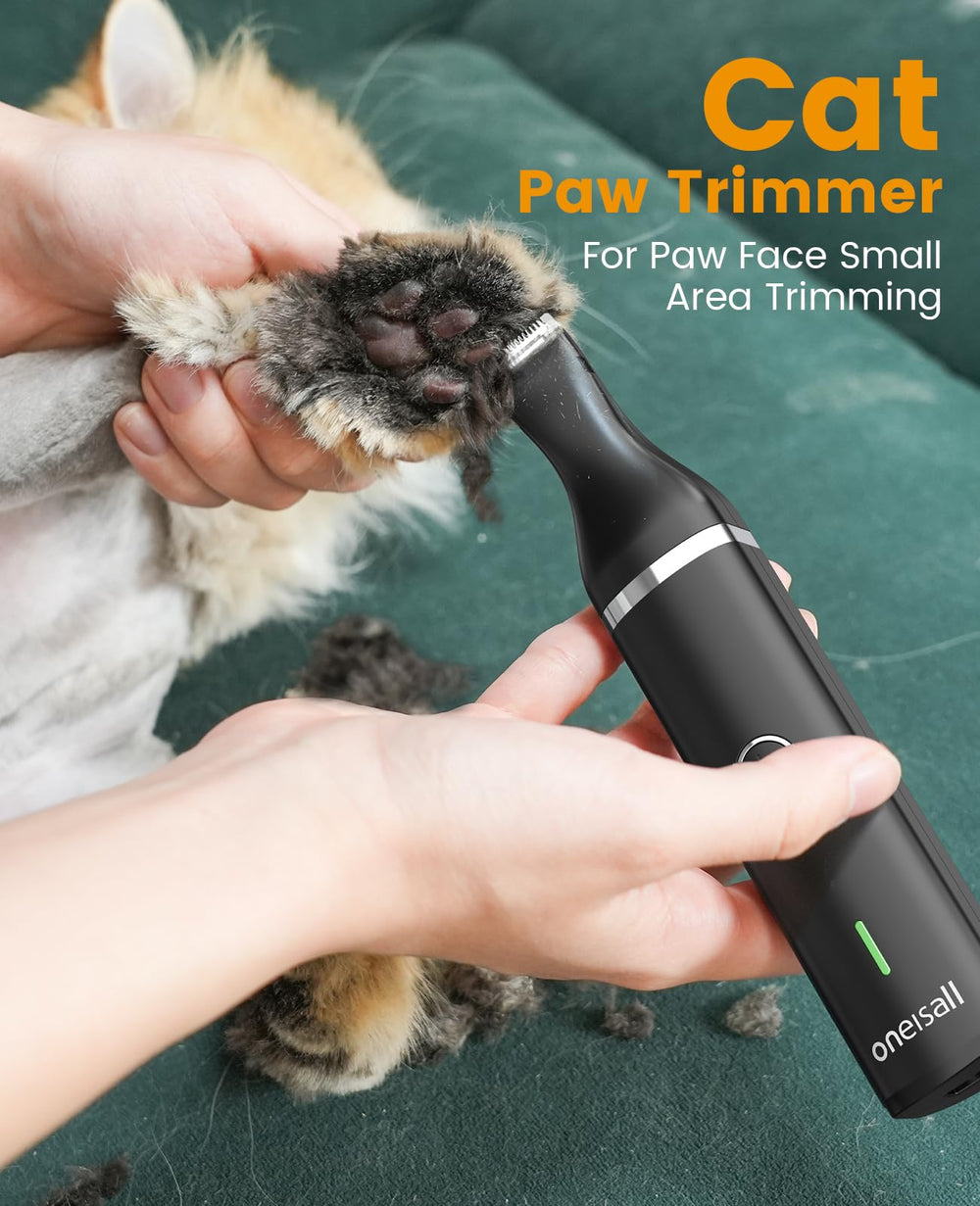 oneisall cat clippers lcd display shows battery status while trimming