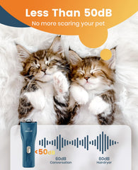 oneisall cat clippers noise level under 50db helps anxious pets stay calm