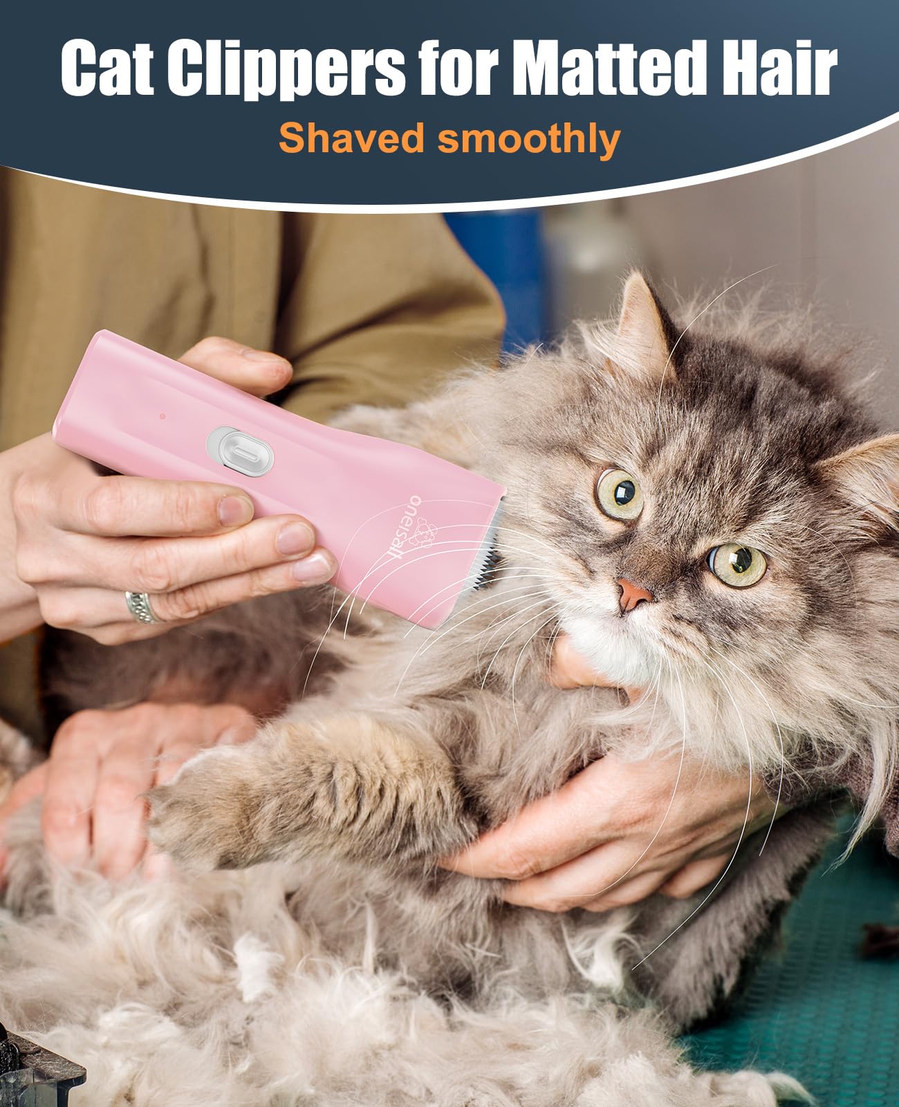Oneisall cat clippers waterproof design for easy cleaning