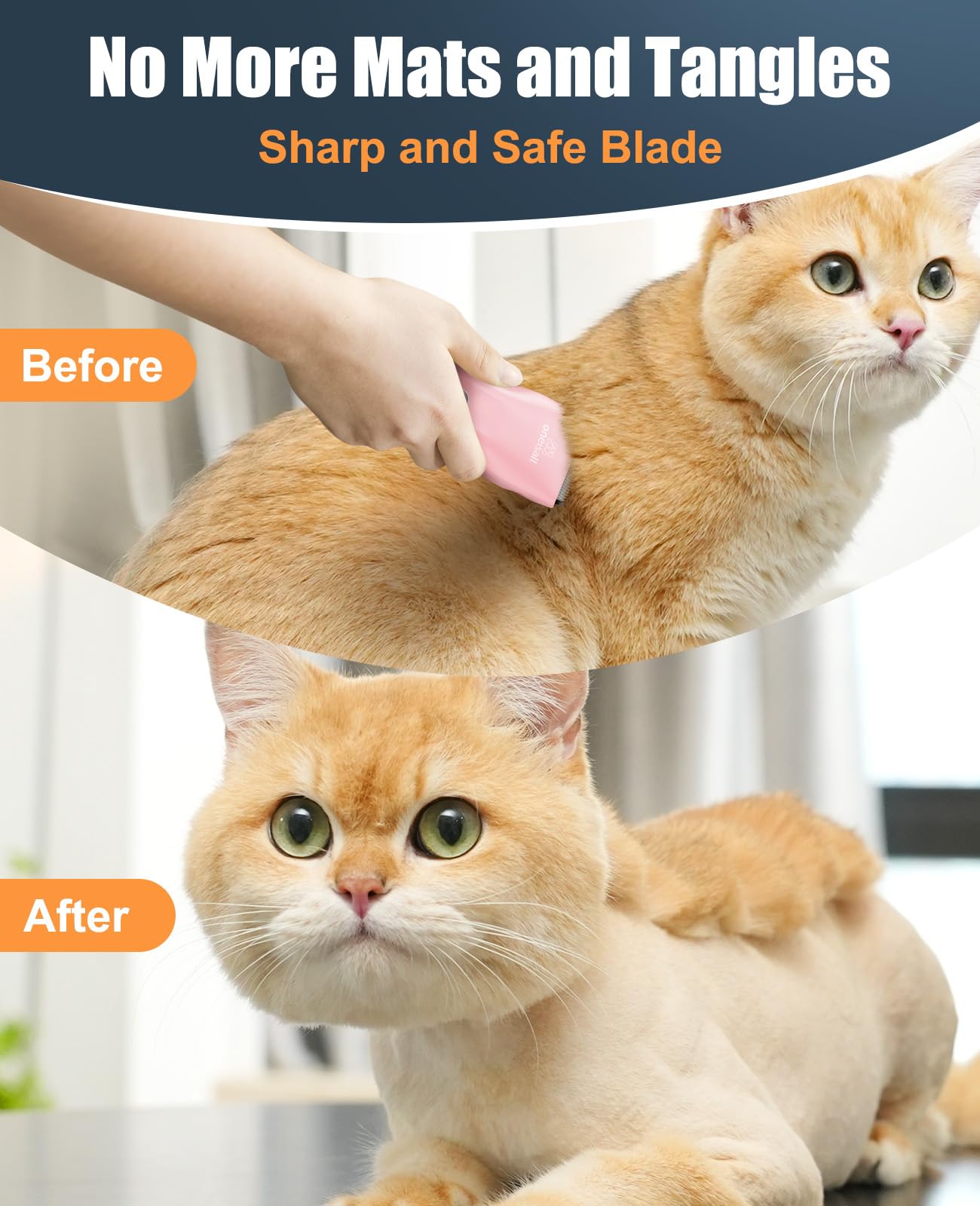 Oneisall cat clippers whisper quiet operation reduces stress