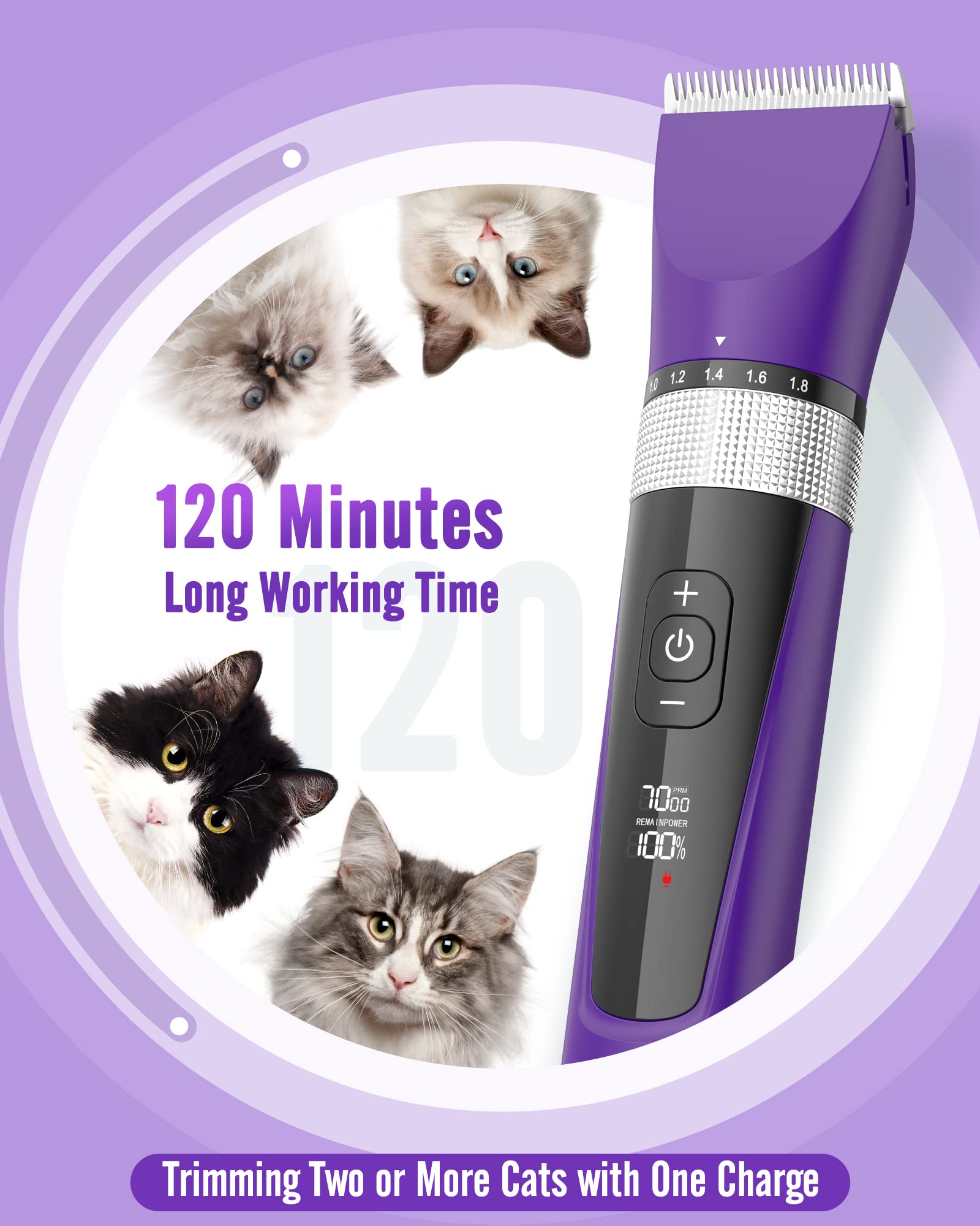 oneisall cat grooming kit includes guards brushes scissors for complete grooming