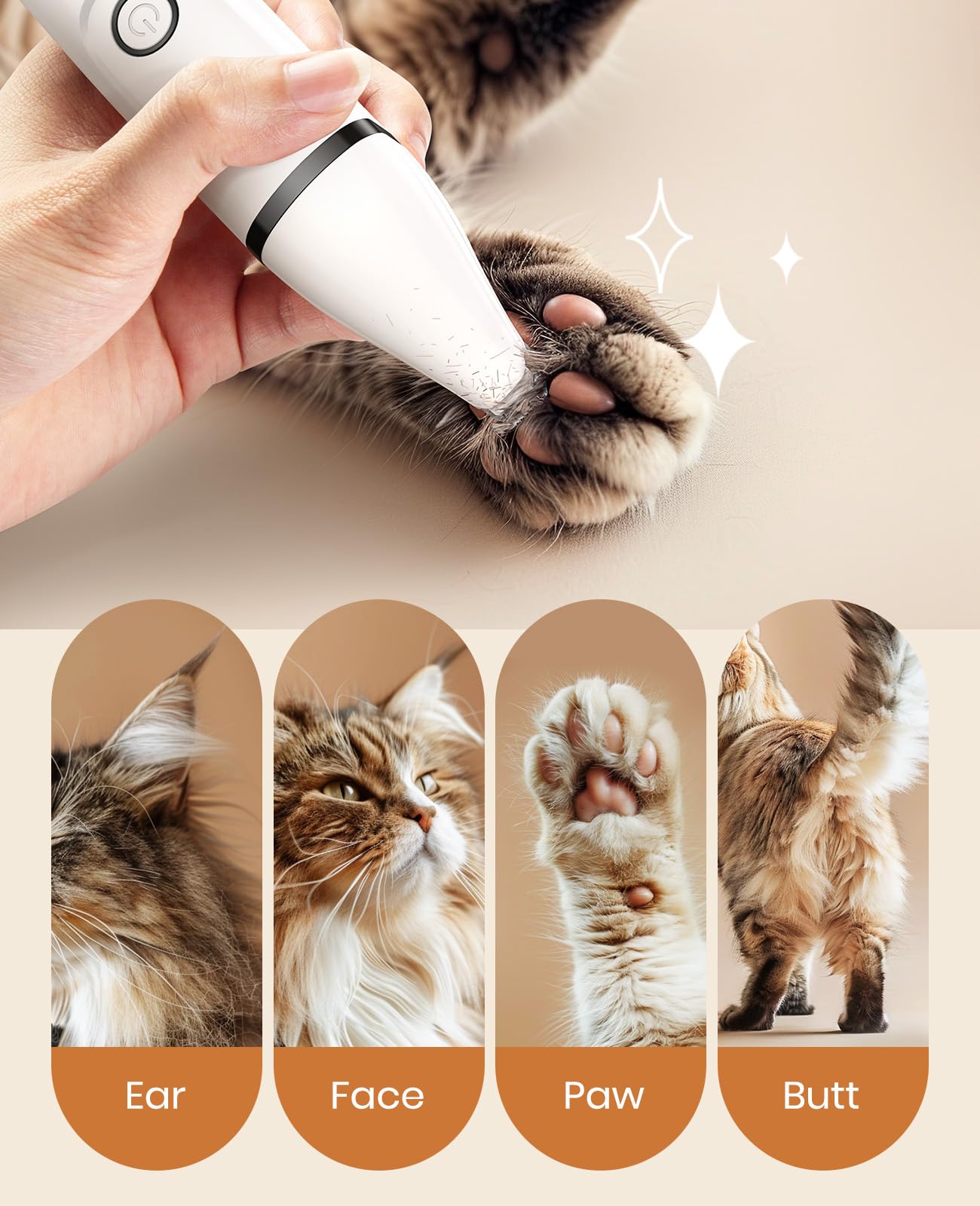 oneisall cat grooming kit IPx7 waterproof design allows easy cleaning after grooming