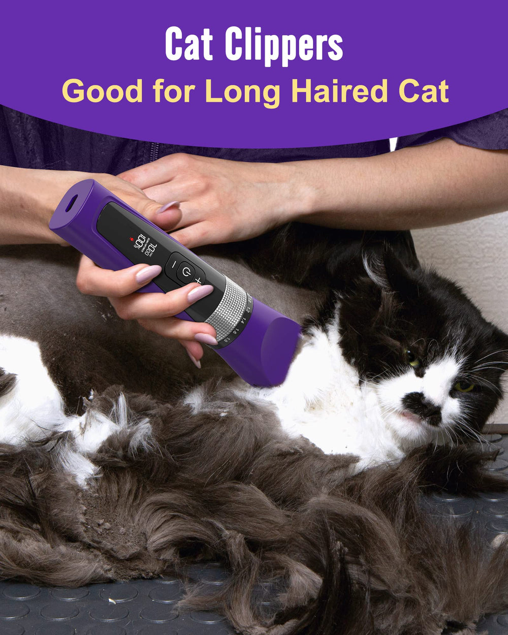 oneisall cat grooming kit purple body design for convenient home grooming