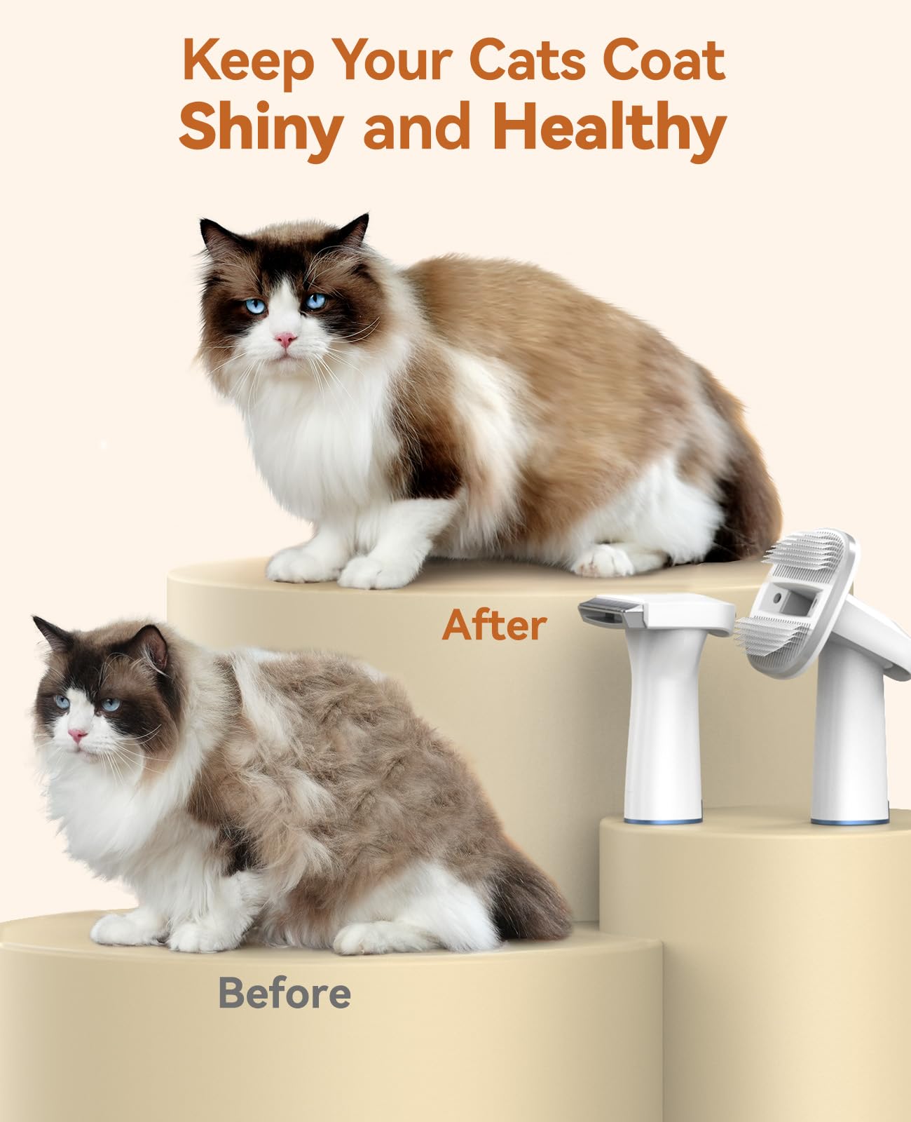 Oneisall cat hair vacuum action captures loose fur while smoothing the coat.