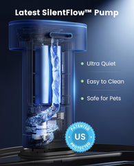 oneisall cat water fountain-108oz-capacity view of large reservoir ideal for hydrated cats