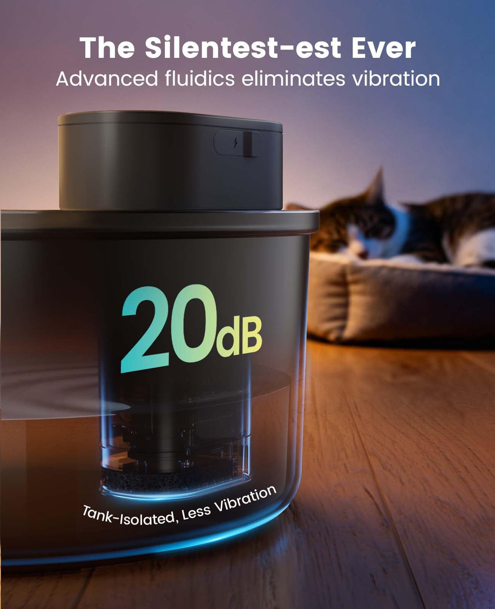 oneisall cat water fountain-cordless-design demonstrates battery-powered flexibility for convenient placement