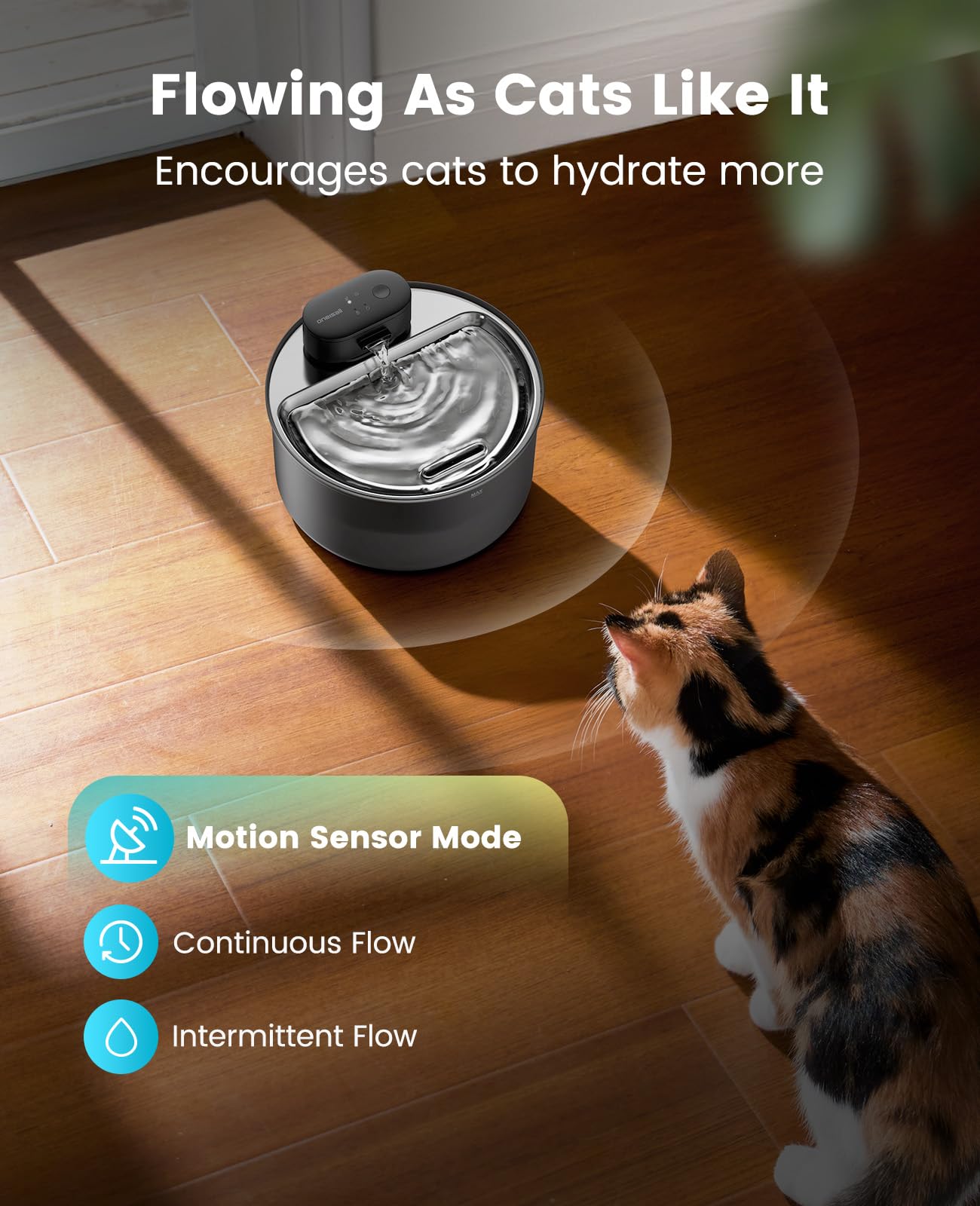 oneisall cat water fountain-easy-clean-detachable-pump enables quick maintenance