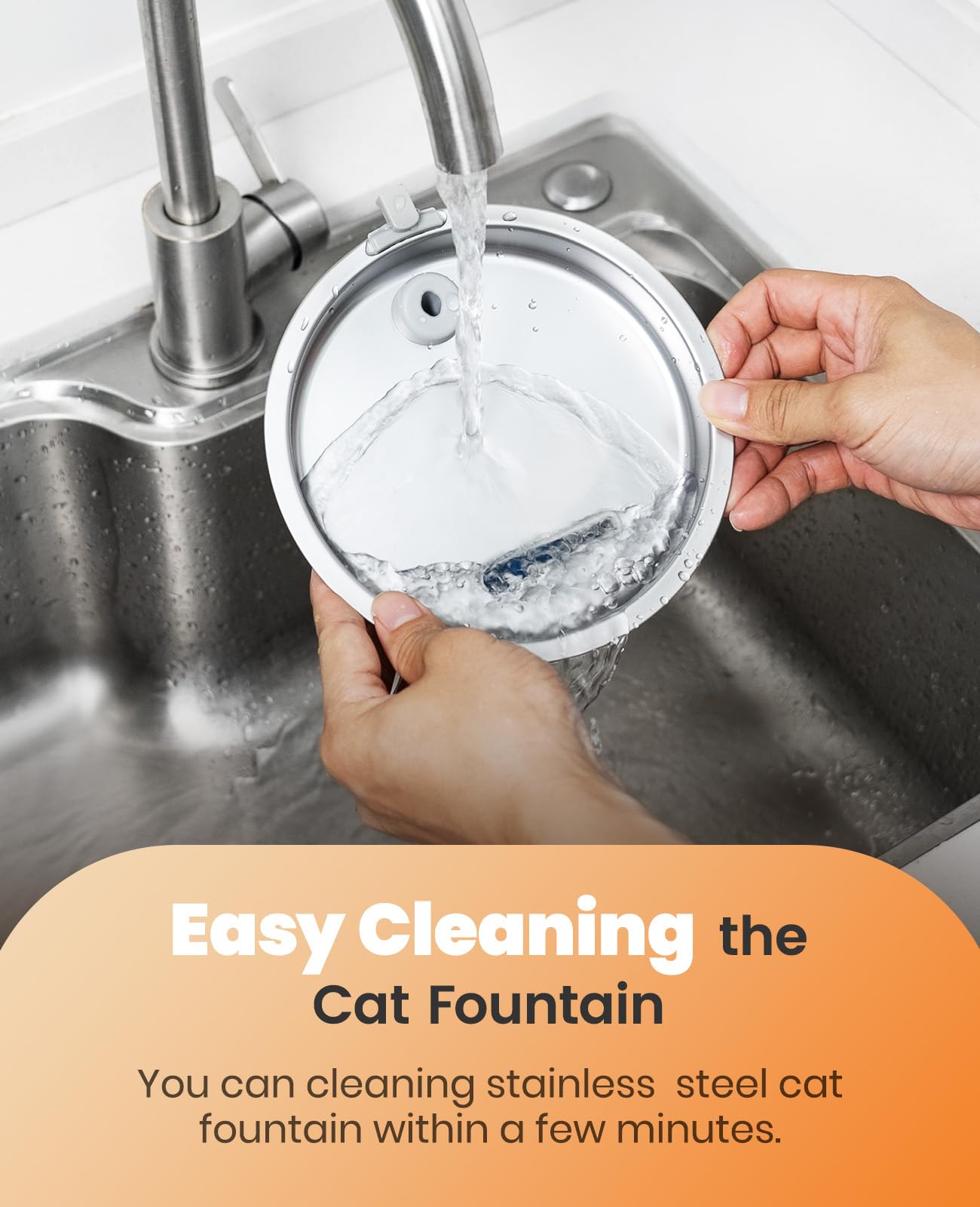 oneisall faucet-spout design emphasizes easy drinking for cats.
