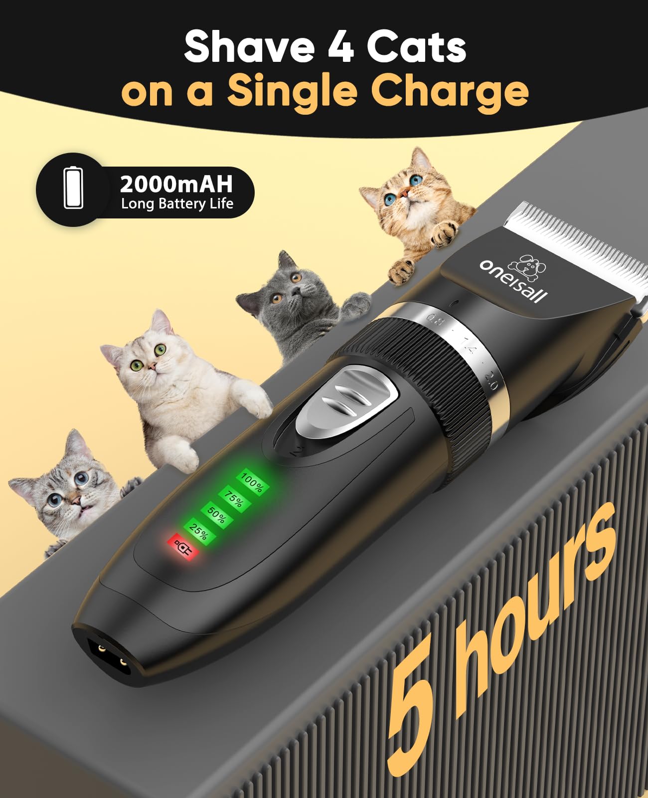 Oneisall cordless design makes quick grooming easier