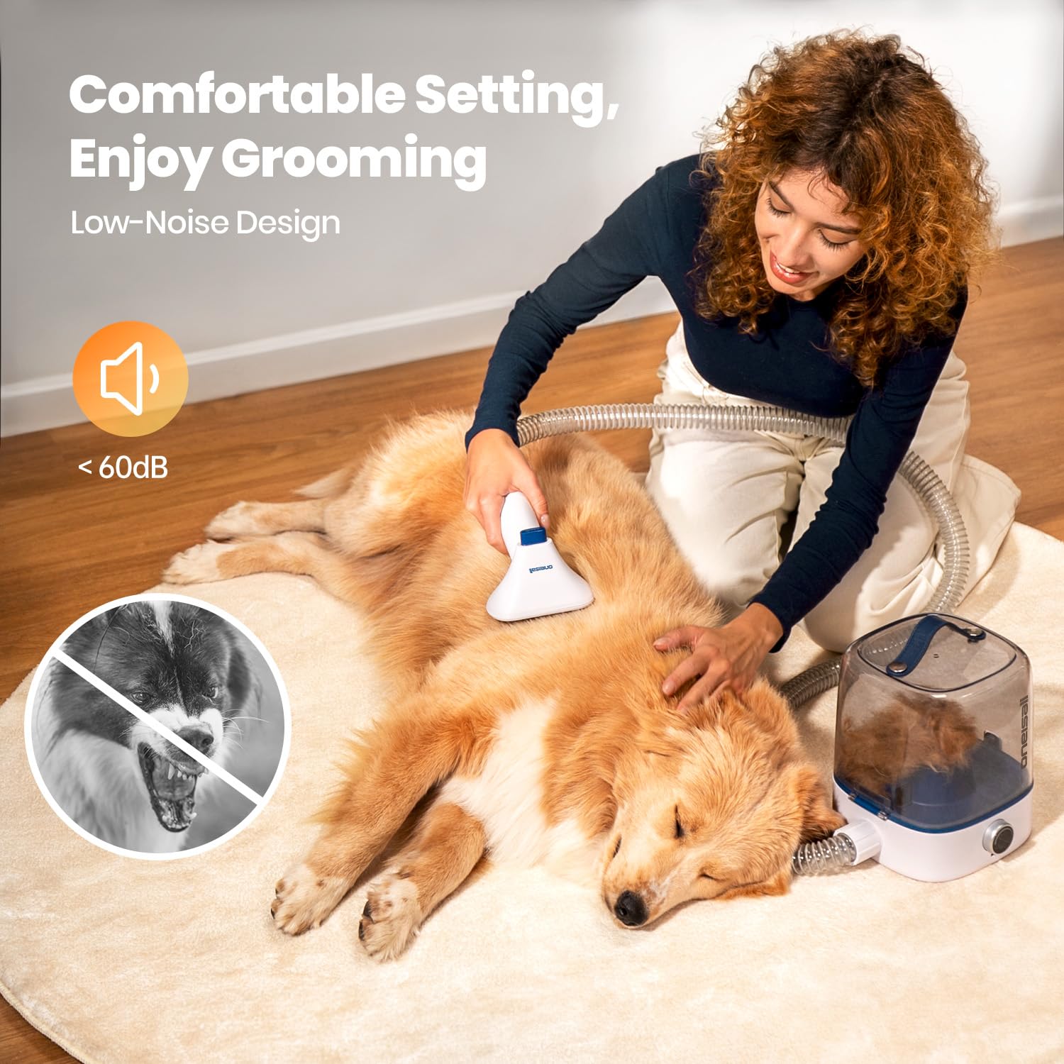 oneisall cordless dog grooming vacuum kit 11-in-1-tools enables versatile pet care routines