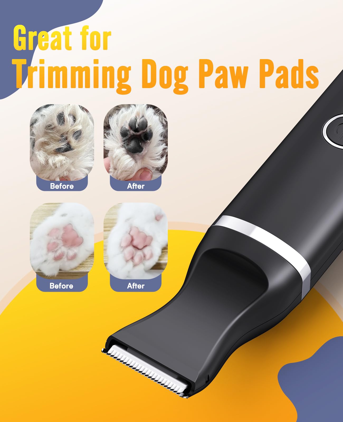 oneisall cordless dog trimmer in use for safe paw and facial grooming.