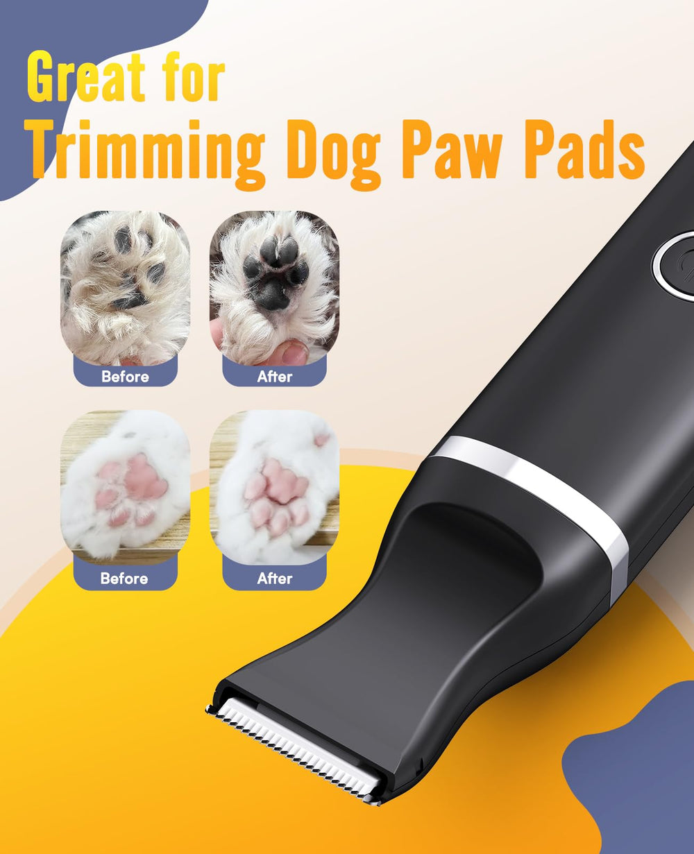oneisall cordless dog trimmer in use for safe paw and facial grooming.