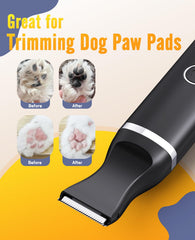 oneisall cordless dog trimmer in use for safe paw and facial grooming.