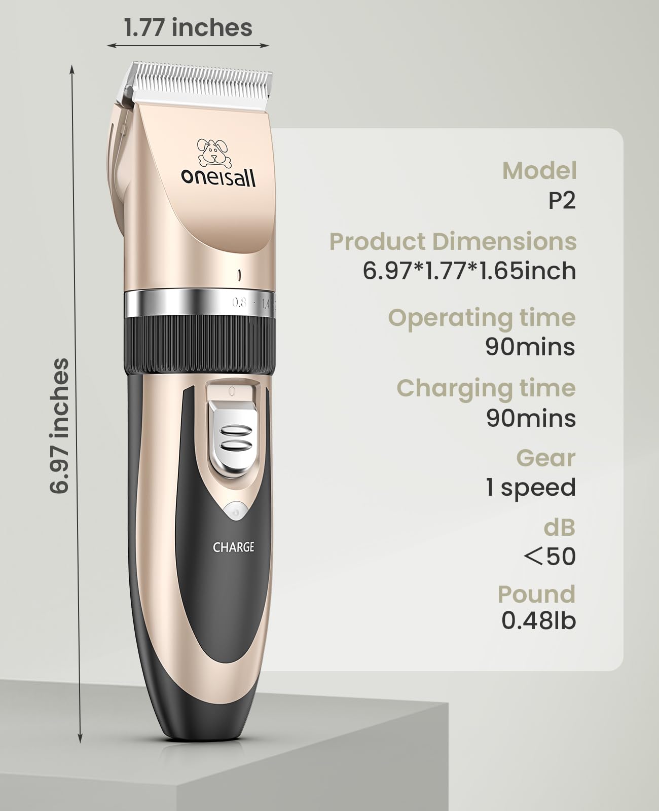 Oneisall dog clipper gold packaging adds premium look to grooming toolkit