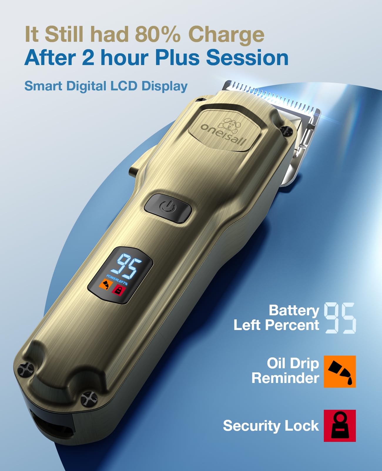 oneisall dog clippers long-lasting battery up to 4 hours.