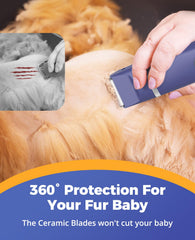 oneisall dog clippers blue blade detail showing safe, sharp blades for pets.