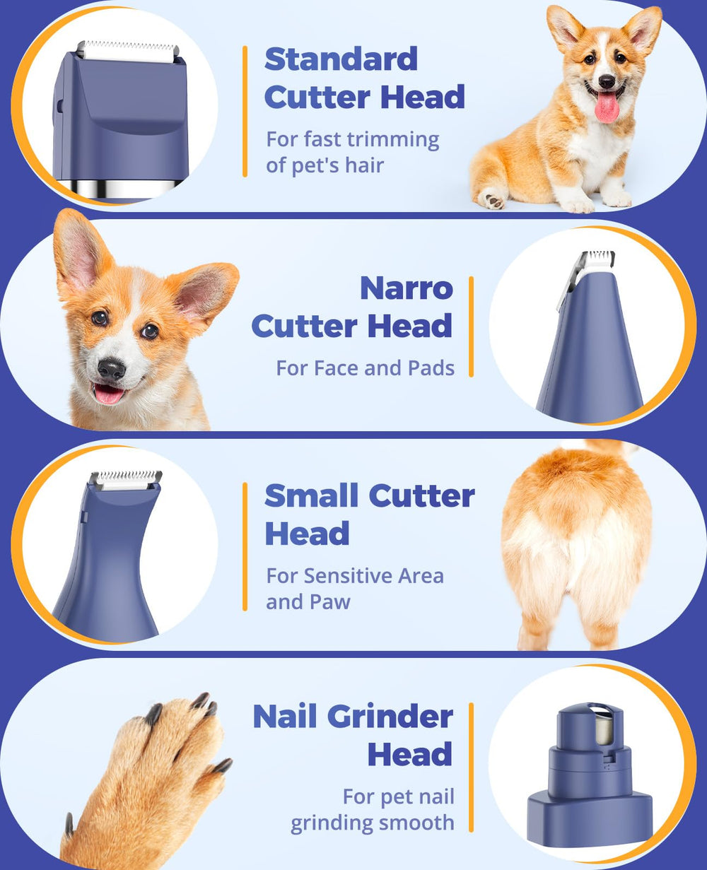 oneisall dog clippers blue nail grinder close-up for smooth claw polishing.