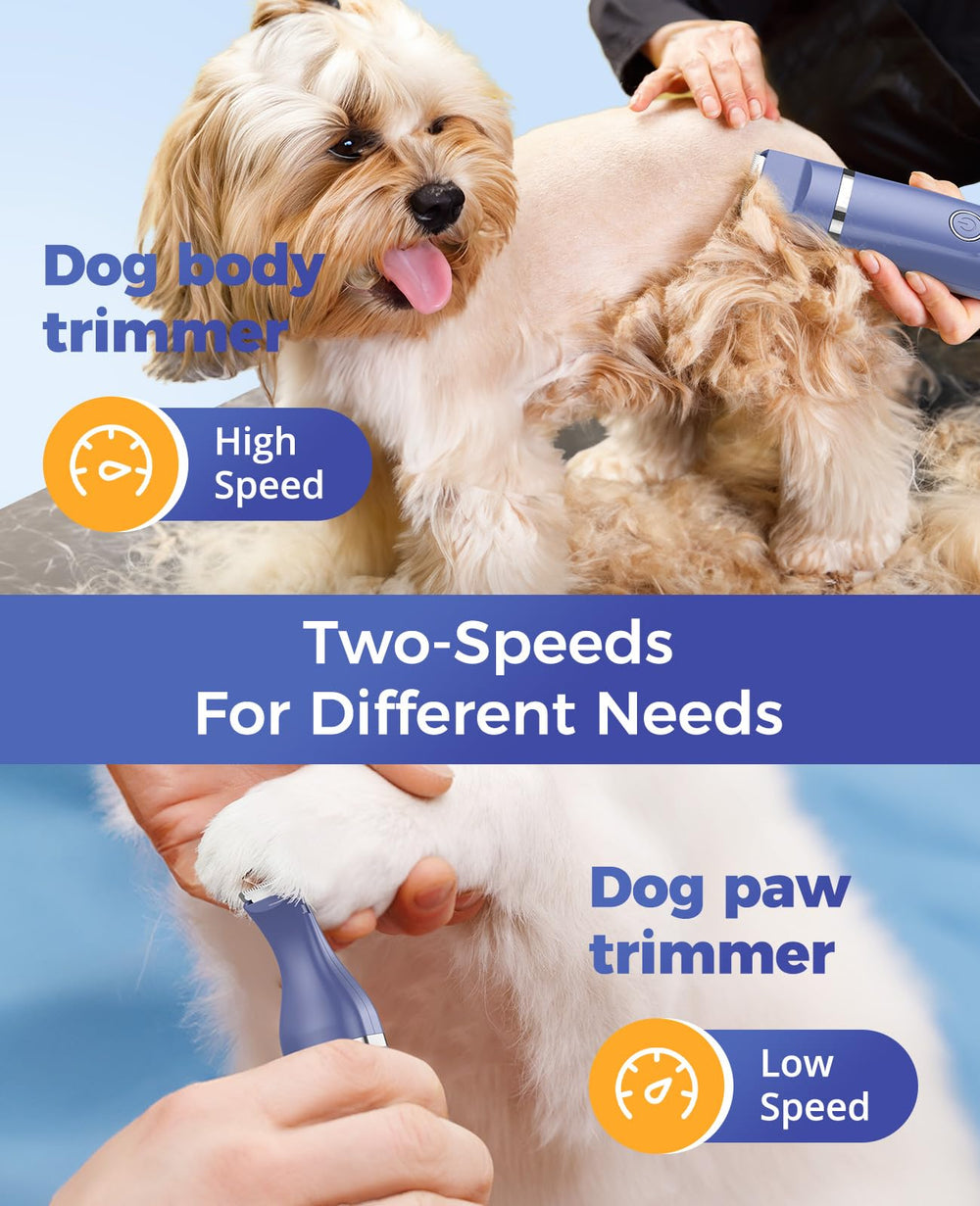 oneisall dog clippers blue speed switch highlights two-speed capability.