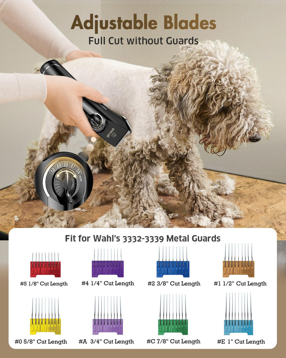 oneisall dog clippers guard lengths provide customizable trims for various coats