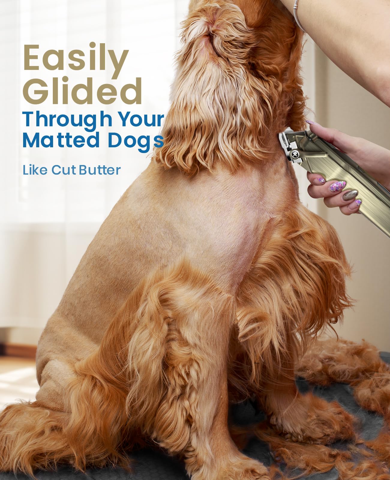 oneisall dog clippers low-noise operation enables gentle grooming.