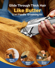 Oneisall dog grooming kit 6800rpm motor provides fast grooming sessions