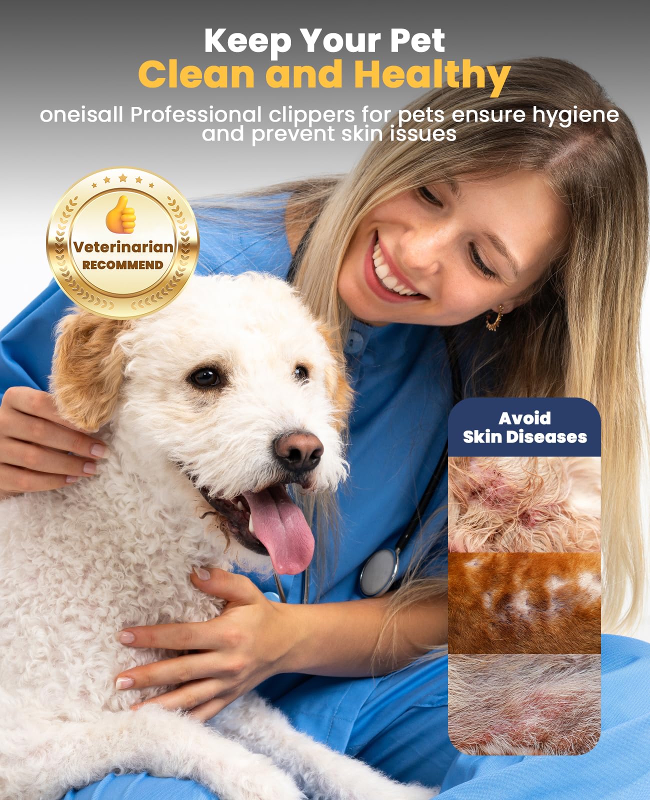 Oneisall dog grooming kit paw trimmer safely trims paws and sensitive areas