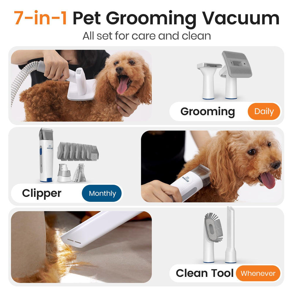 oneisall dog grooming vacuum cordless clippers image demonstrates freedom to groom anywhere.