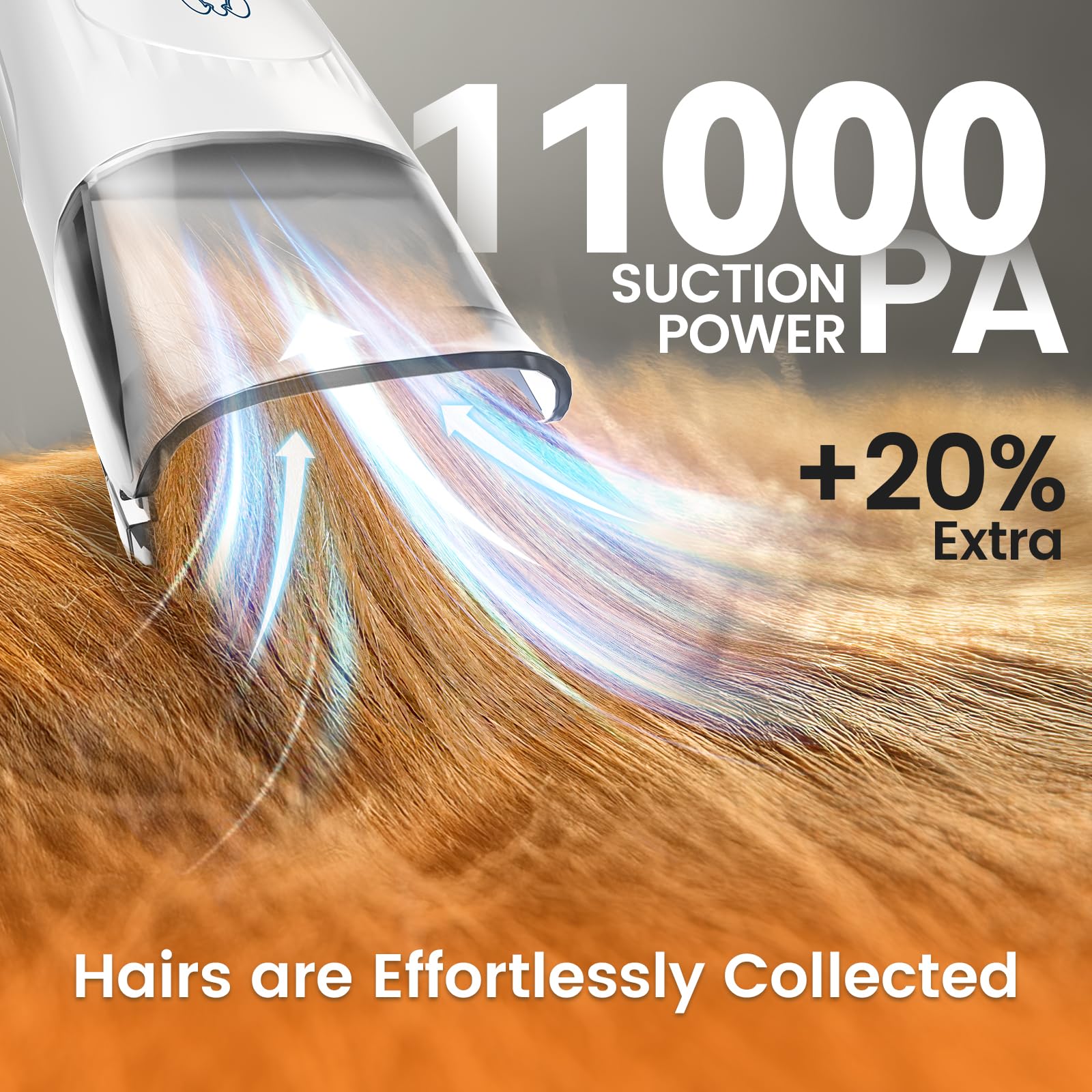 oneisall dog grooming vacuum dust cup image highlights 1.5 liter capacity for longer sessions.