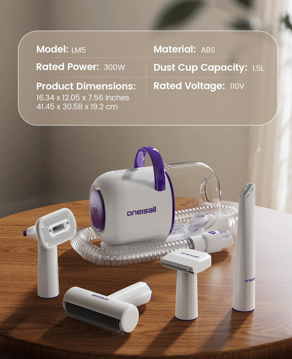 oneisall dog grooming vacuum kit carpet cleaning view removes pet hair from rugs